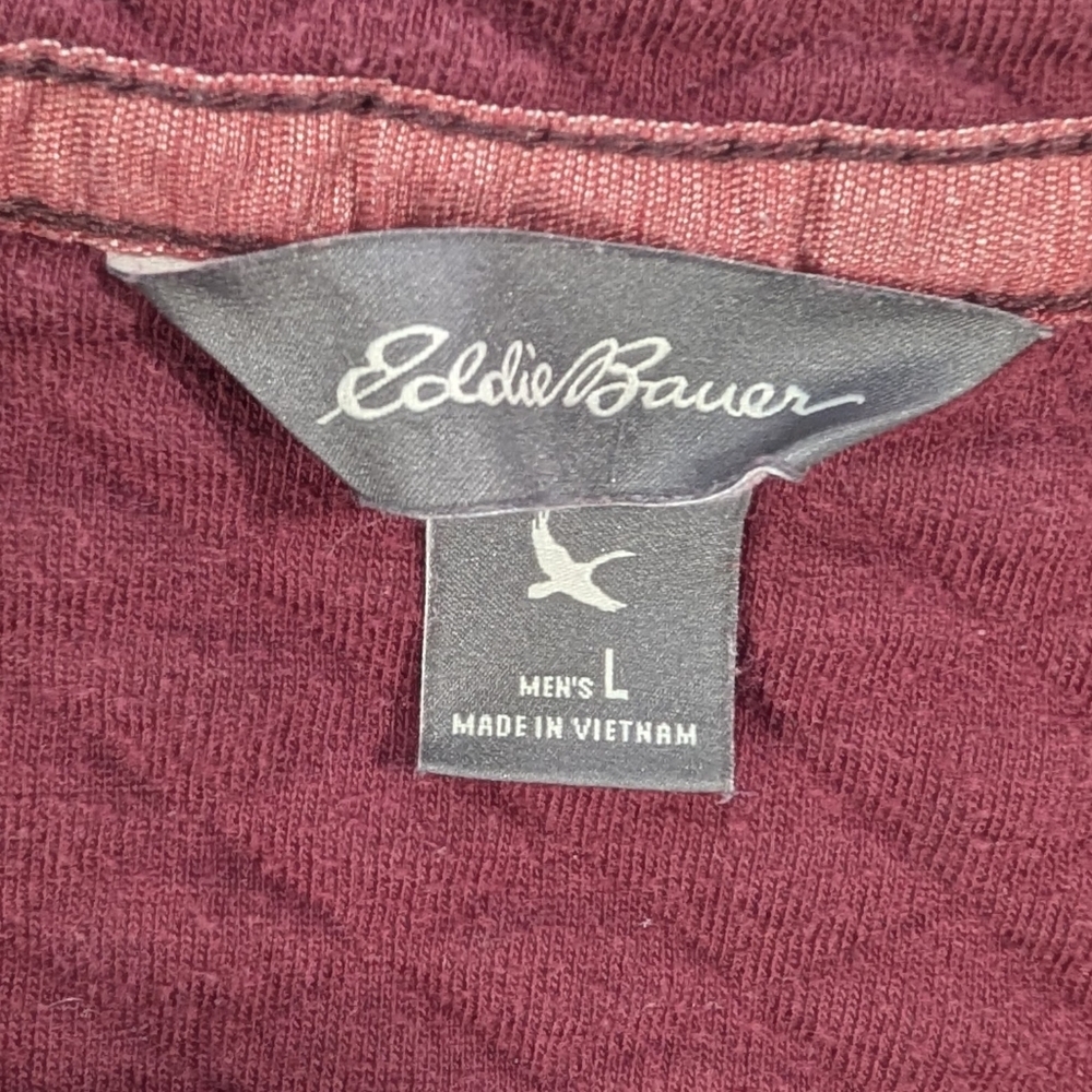 Eddie‎ Bauer Quilted Half-Zip Fleece Pullover Men’s Large| Purple - Picture 2 of 6